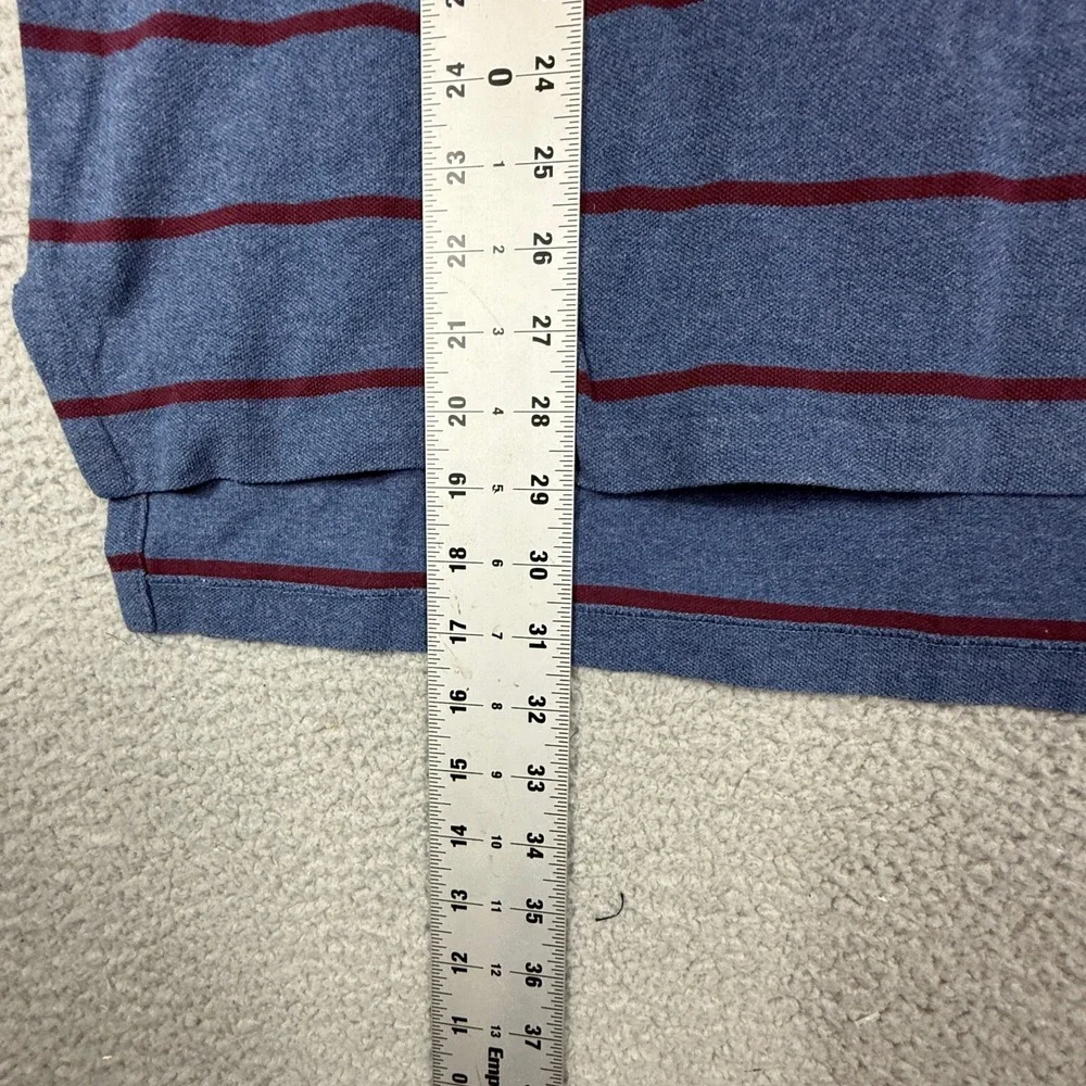 Polo by‎ Ralph Lauren Mens Striped Blue Burgundy Polo Shirt Large L